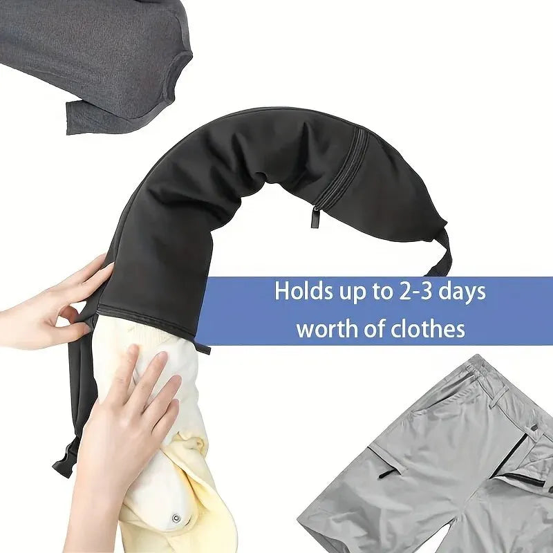 3-in-1 Travel Neck Pillow with Clothes Storage