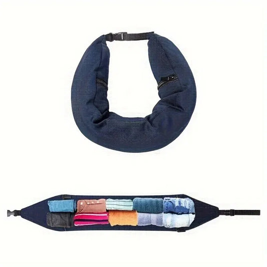 3-in-1 Travel Neck Pillow with Clothes Storage